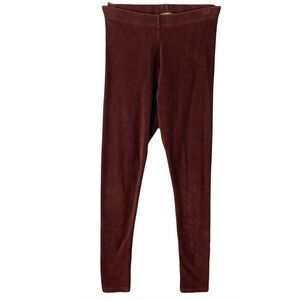 M&S INDIGO Collection Leggings US 8 Brown Ribbed Pull-Up Stretchy Cotton Blend